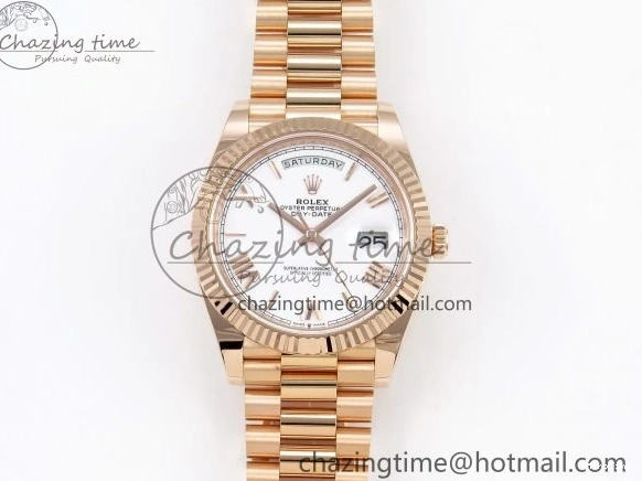 MiroTime 0318 Day Date 40 RG 228235 ARF 1:1 Best Edition White Roman Dial on President Bracelet VR Bright 1510